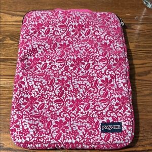 JanSport Pink Floral Laptop Sleeve